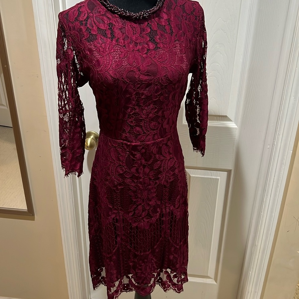 Burgundy Lace Dress